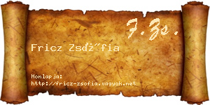 Fricz Zsófia névjegykártya